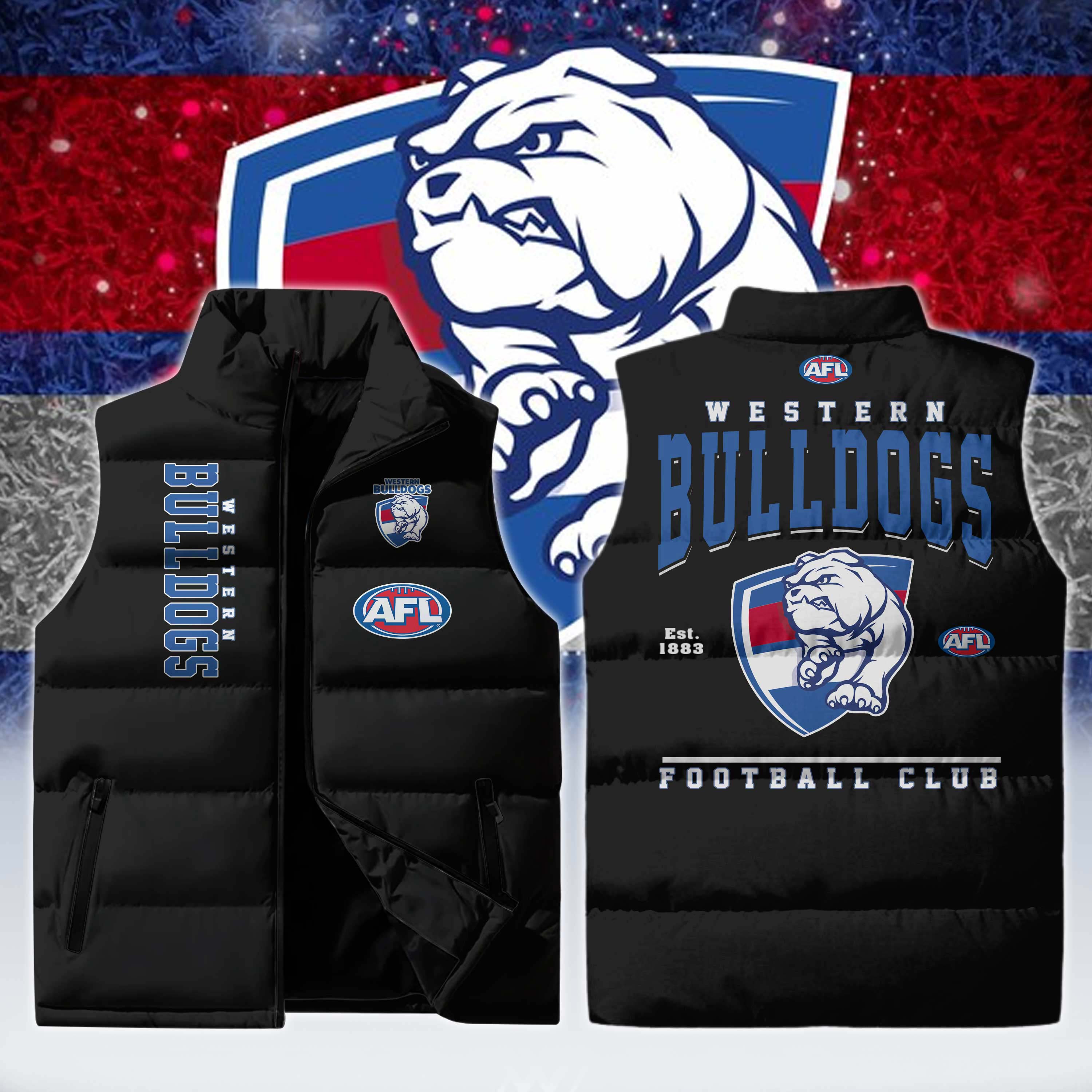 Western Bulldogs 3D Cotton Vest Design  Limited v2