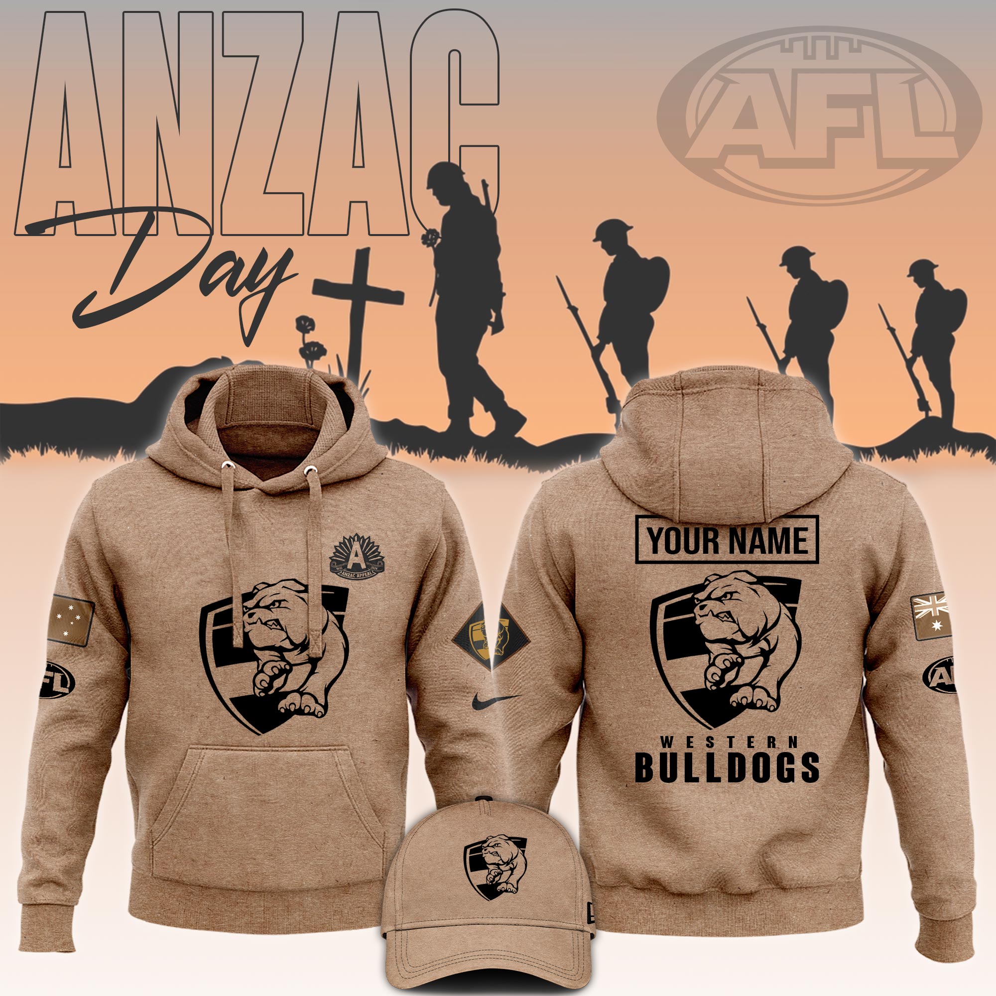 Western Bulldogs AFL ANZAC Day New Hoodie