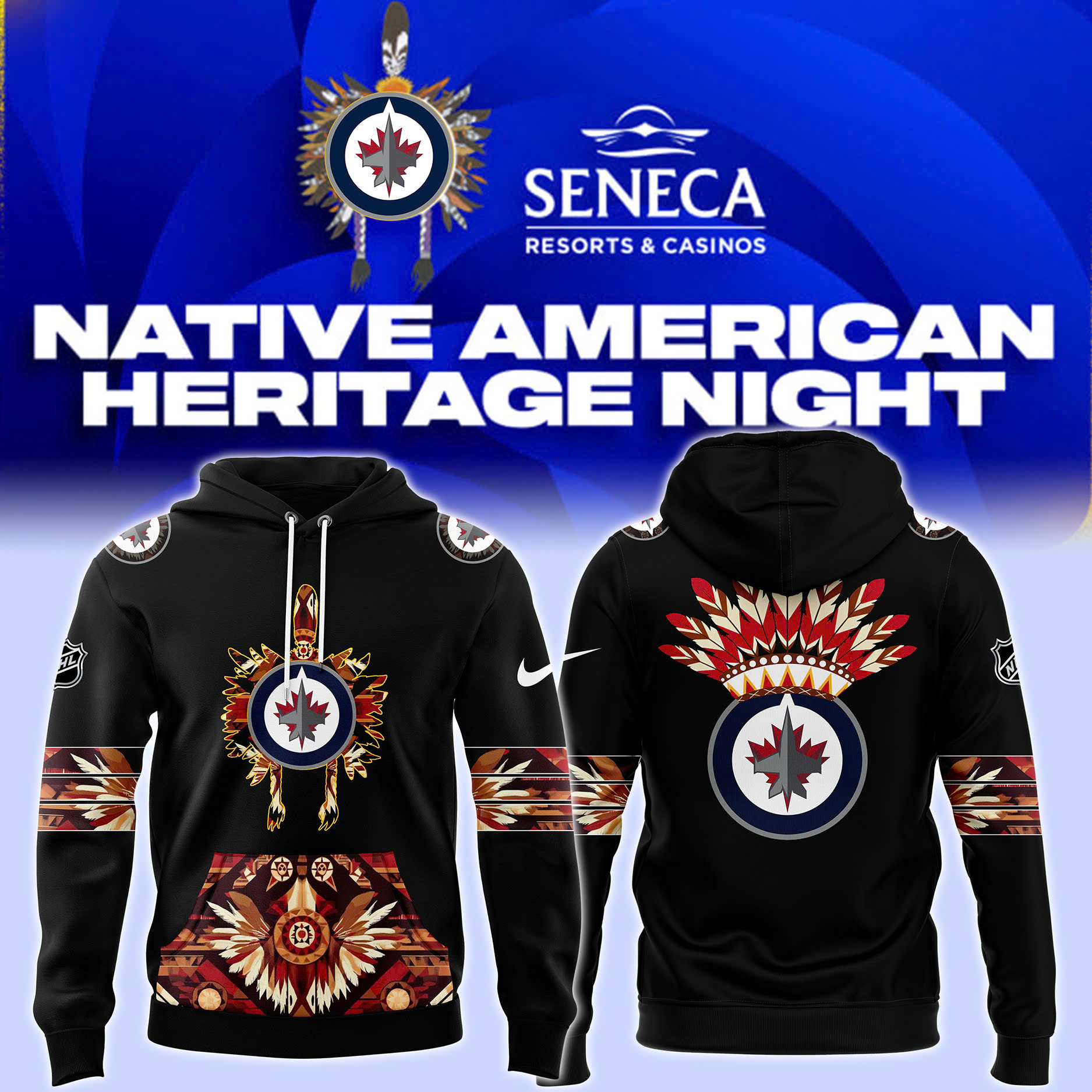 Winnipeg Jets Native American Heritage Month Premium Pullover Hoodie