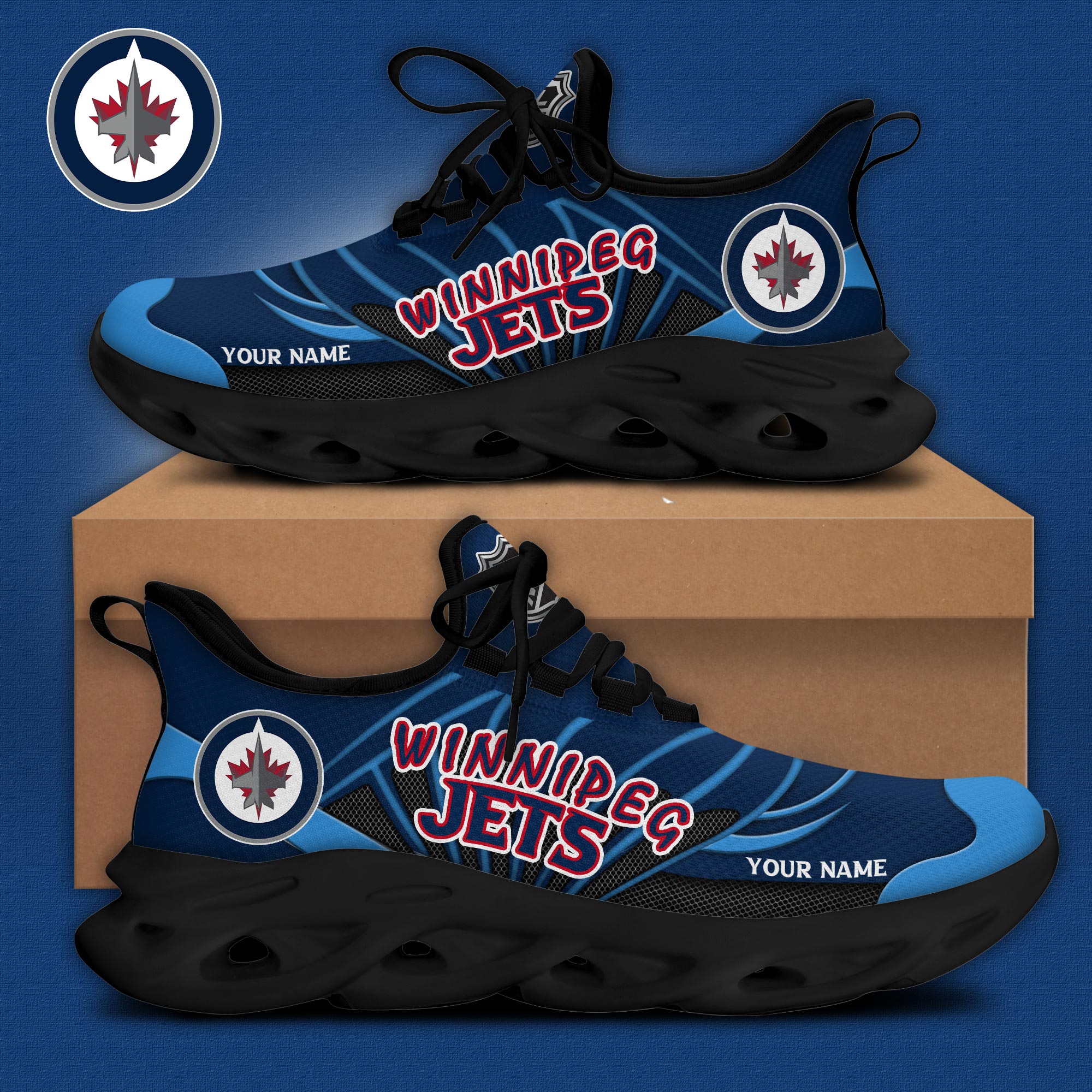 Winnipeg Jets Personalized Max Soul Shoes V2